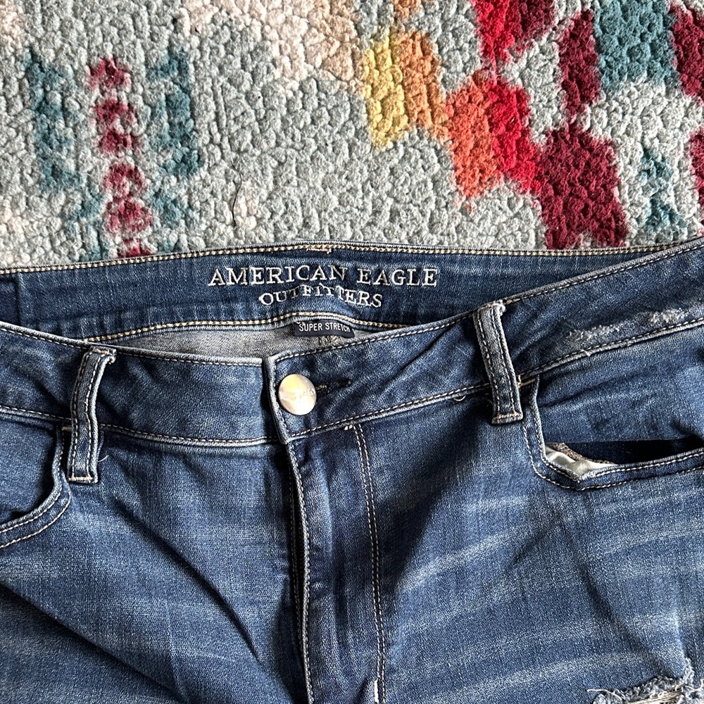 American Eagle Outfitters Women's Dark Blue Skinny Jeans